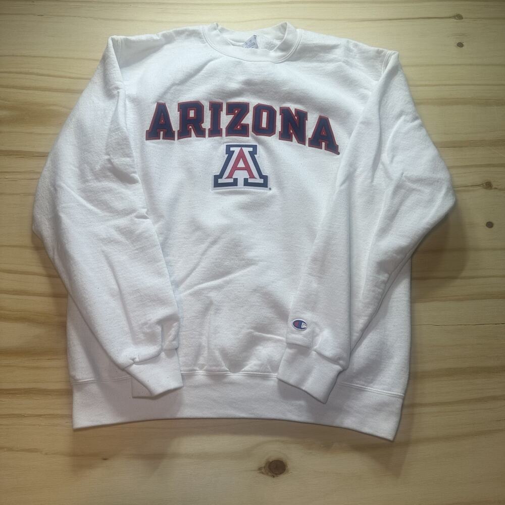 University of Arizona Wildcats Champion Crewneck Sweatshirt White Mens Large